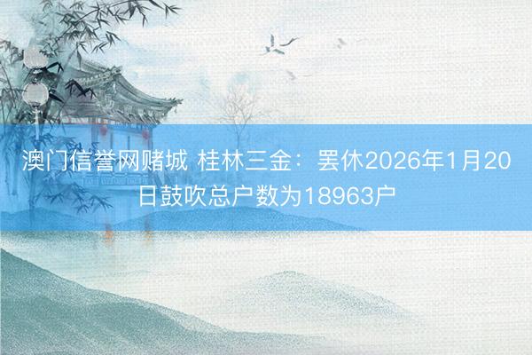 澳门信誉网赌城 桂林三金：罢休2026年1月20日鼓吹总户数为18963户