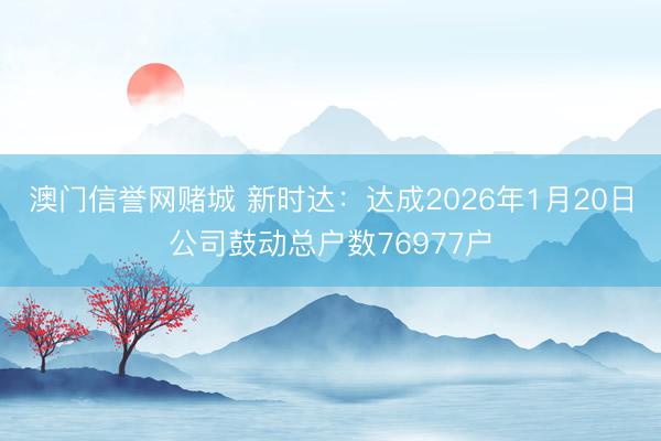 澳门信誉网赌城 新时达：达成2026年1月20日公司鼓动总户数76977户
