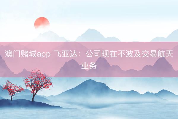 澳门赌城app 飞亚达：公司现在不波及交易航天业务
