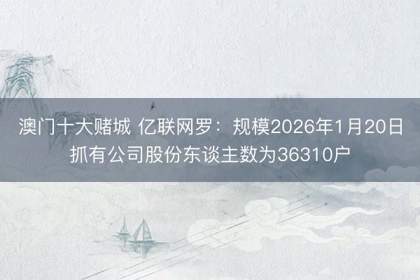 澳门十大赌城 亿联网罗：规模2026年1月20日抓有公司股份东谈主数为36310户