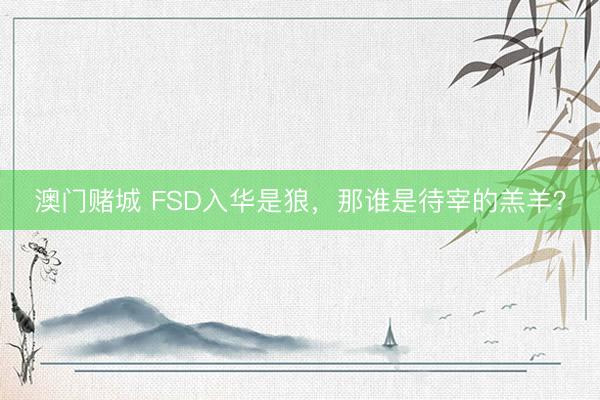 澳门赌城 FSD入华是狼，那谁是待宰的羔羊？