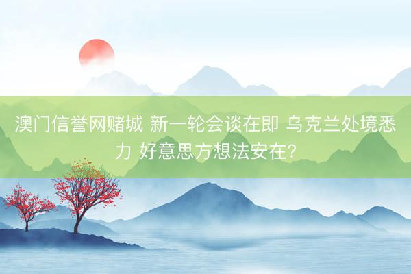 澳门信誉网赌城 新一轮会谈在即 乌克兰处境悉力 好意思方想法安在?