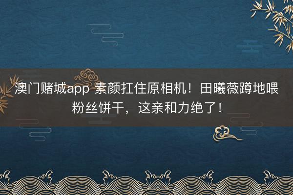 澳门赌城app 素颜扛住原相机!田曦薇蹲地喂粉丝饼干,这亲和力绝了!