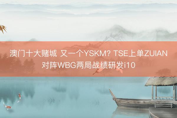 澳门十大赌城 又一个YSKM? TSE上单ZUIAN对阵WBG两局战绩研发i10